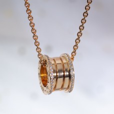 Bvlgari B.ZERO1 Necklace Spring Rose gold with side diamonds (Only 1 pcs of free zone each order)