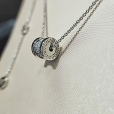 Bvlgari B.ZERO1 Necklace Silver slim waist full diamonds (Only 1 pcs of free zone each order)