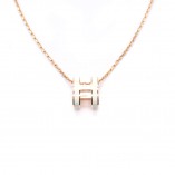 Hermes HERMÈS Pop H Necklace Pendant White/Rose Gold (Only 1 pcs of free zone each order)