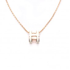 Hermes HERMÈS Pop H Necklace Pendant White/Rose Gold (Only 1 pcs of free zone each order)