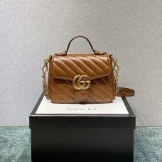 Gucci GG Marmont Small, 21, Brown, Gold Hardware, Size: 21x15x8cm, Model: 547260