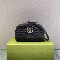 Gucci GG Marmont Geometric Medium, 24, Black, Silver Hardware, Size: 24x13x7cm, Model: 443497