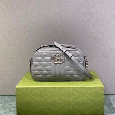 Gucci GG Marmont Geometric Medium, 24, Grey, Silver Hardware, Size: 24x13x7cm, Model: 443497