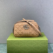 Gucci GG Marmont Geometric Medium, 24, Beige, Silver Hardware, Size: 24x13x7cm, Model: 443497