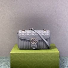 Gucci GG Marmont Geometric Medium, 26, Grey, Silver Hardware, Size: 26x15x7cm, Model: 443497