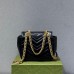Gucci GG Marmont 18cm, Square, Black, Gold Hardware, Size: 18x13.5x8cm, Model: 739682