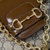 Gucci Horsebit 1955, New Full Leather, Brown with Monogram, Gold Hardware, Size: 22x16x10.5cm, Model: 703848
