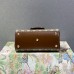 Gucci Horsebit 1955, New Full Leather, Brown with Monogram, Gold Hardware, Size: 22x16x10.5cm, Model: 703848