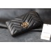 Gucci GG Marmont Wallet, Zipper Closure, Long, Black, Gold Hardware, Size: 19x9x3cm, Model: 443436