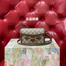 Gucci 1955 Horsebit Mini, 18, Brown, Monogram, Model: 699296, Size: 18x12x5cm