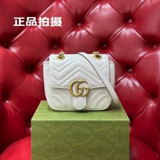 Gucci GG Marmont 2.0, White, 18cm, Model: 739682, Size: 18x13.5x8cm