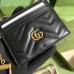 Gucci GG Marmont Card Holder, Black, Gold Hardware, Full Leather, Model: 627064, Size: 10x7.5x1cm