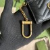 Gucci GG Marmont Card Holder, Black, Gold Hardware, Full Leather, Model: 627064, Size: 10x7.5x1cm
