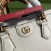Gucci Bamboo Diana, White, Full Leather, Model: 735153, Size: 27x15.5x11cm