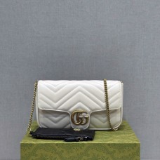 Gucci GG Marmont, White, 21cm, Model: 751526, Size: 21x12x5cm