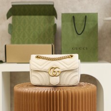 Gucci GG Marmont, 22cm, White, Model: 446744, Size: 22x13x6cm