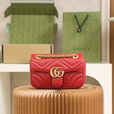 Gucci GG Marmont, 22cm, Red, Model: 446744, Size: 22x13x6cm
