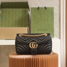 Gucci GG Marmont, 26cm, Black, Model: 443497, Size: 26x15x7cm