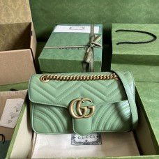 Gucci GG Marmont, Green, 26cm, Model: 443497, Size: 26x15x7cm