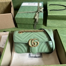 Gucci GG Marmont, Green, 23cm, Model: 446744, Size: 23x14x6cm