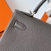 Hermes Hermès Kelly 25cm Togo 8F Tin Grey Waxed Thread Silver Hardware Hand-Stitched