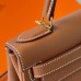 Hermes Hermès Kelly 28cm Togo Ck.37 Golden Brown Waxed Thread Gold Hardware Hand-Stitched