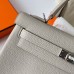 Hermes Hermès Kelly 25cm Togo Ck80 Pearl Grey Waxed Thread Silver Hardware Hand-Stitched