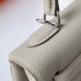 Hermes Hermès Kelly 25cm Togo Ck80 Pearl Grey Waxed Thread Silver Hardware Hand-Stitched