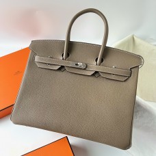 Hermes Hermès Birkin 30cm and 35cm Togo Ck18 Elephant Grey Waxed Thread Silver Hardware Hand-Stitched