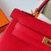 Hermes Hermès Kelly 25cm Togo S3 Heart Red Waxed Thread Gold Hardware Out of Stock Hand-Stitched