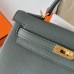 Hermes Hermès Kelly 25cm Togo CC63 Apricot Green Waxed Thread Gold Hardware Hand-Stitched