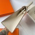 Hermes Hermès Kelly 25cm Epsom Ck10 Milk White Waxed Thread Gold Hardware Hand-Stitched