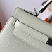 Hermes Hermès Kelly 25cm Epsom 0S Bubble Green Waxed Thread Silver Hardware Hand-Stitched
