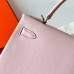 Hermes Hermès Kelly 25cm Swift Imported Plain Leather 09 Dreamy Pink Purple Waxed Thread Silver Hardware Hand-Stitched