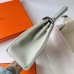 Hermes Hermès Kelly 25cm Togo 0V Crystal Grey Waxed Thread Silver Hardware Hand-Stitched