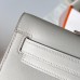 Hermes Hermès Kelly Cut 31cm Swift Imported Plain Leather Ck80 Pearl Grey Waxed Thread Gold Hardware Hand-Stitched