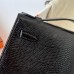 Hermes Hermès Mini Kelly 22cm Lizard Imported Lizard Leather Ck89 Black Waxed Thread Silver Hardware Out of Stock Hand-Stitched