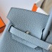 Hermes Hermès Birkin 25cm Togo J7 Flax Blue Waxed Thread Silver Hardware Hand-Stitched