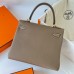 Hermes Hermès Kelly 25cm Togo Ck18 Elephant Grey Waxed Thread Gold Hardware Hand-Stitched