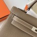 Hermes Hermès Kelly 25cm Togo Ck18 Elephant Grey Waxed Thread Silver Hardware Hand-Stitched