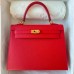 Hermes Hermès Kelly 25cm Epsom Q5 National Flag Red Waxed Thread Gold Hardware Hand-Stitched