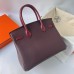 Hermes Hermès Birkin 30cm Touch Togo Calfskin Fog Crocodile Patch 0G Saddle Red Waxed Thread Gold Hardware Out of Stock Hand-Stitched