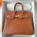 Hermes Hermès Birkin 25cm Swift Barenia Smooth Grain Saddle Leather Ck37 Golden Brown Waxed Thread Gold Hardware Out of Stock Hand-Stitched