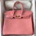 Hermes Hermès Birkin 25cm Kk Ostrich Leather Ck94 Ceramic Pink Waxed Thread Gold Hardware Out of Stock Hand-Stitched