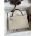 Hermes Hermès Mini Kelly 19cm Imported Epsom Leather Milk White with Dreamy Pink Purple and Golden Brown Accents Silver Hardware Hand-Stitched