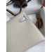 Hermes Hermès Mini Kelly 19cm Imported Epsom Leather Milk White with Dreamy Pink Purple and Golden Brown Accents Silver Hardware Hand-Stitched