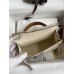 Hermes Hermès Mini Kelly 19cm Imported Epsom Leather Milk White with Dreamy Pink Purple and Golden Brown Accents Silver Hardware Hand-Stitched