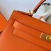 Hermes Hermès Kelly 28cm Epsom Ck93 Orange Waxed Thread Gold Hardware Out of Stock Hand-Stitched