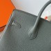 Hermes Hermès Birkin 25cm Togo Cc63 Apricot Green Waxed Thread Silver Hardware Hand-Stitched