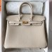 Hermes Hermès Birkin 25cm Togo Ck10 Milk White Waxed Thread Gold Hardware Hand-Stitched